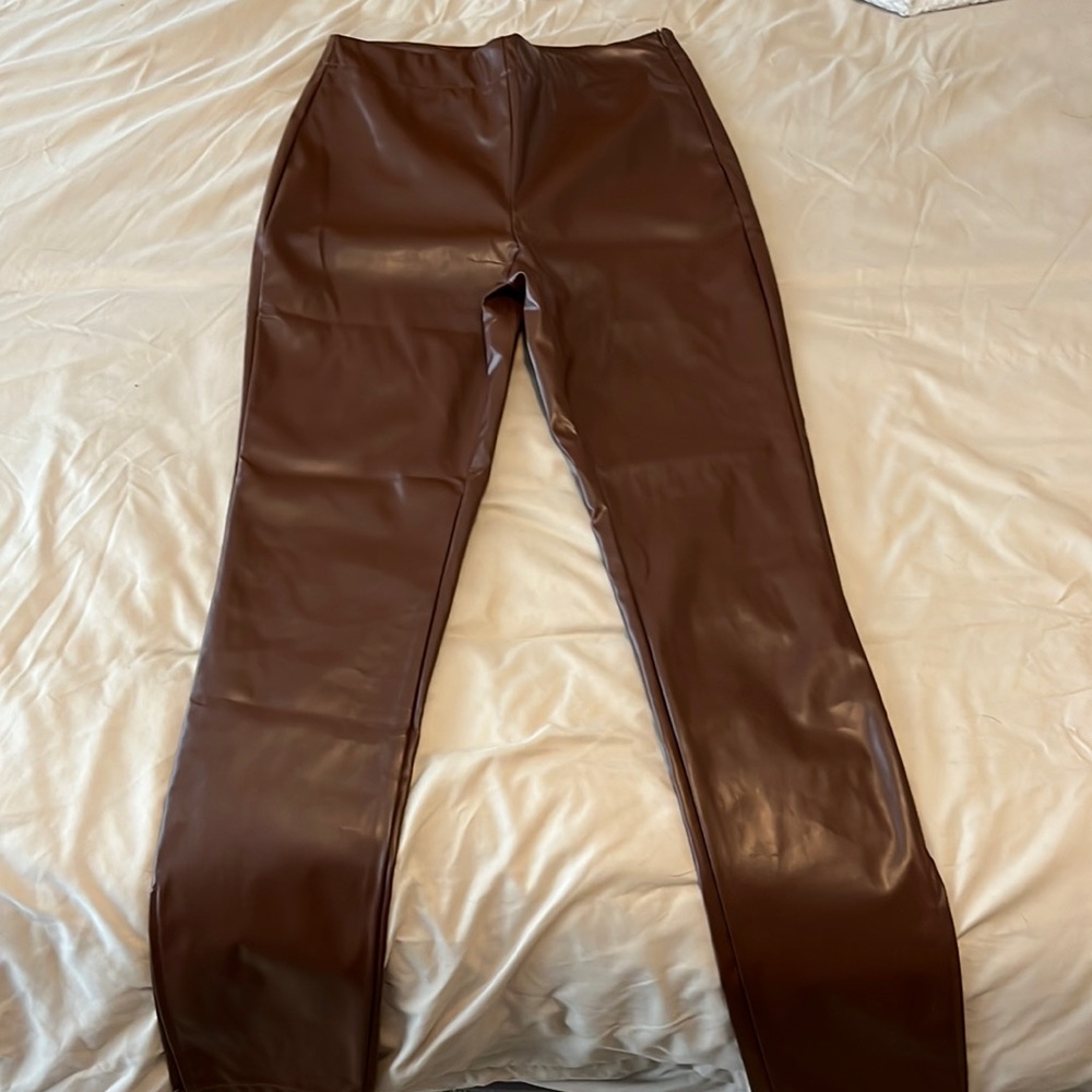 Brown leather pants. Size M